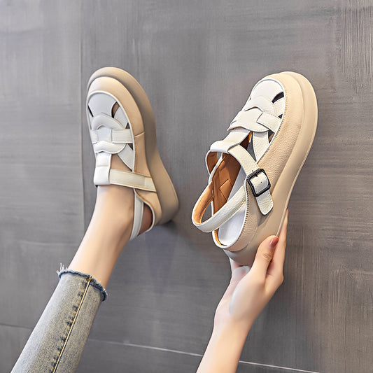 Women's Summer Genuine Fashion Pig Cage Closed Toe Sandals