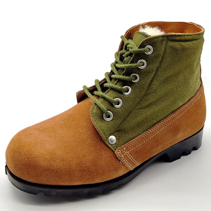 Strong Man Cold Weather Winter Fleece-lined Warm Wool Fur Men's Shoes
