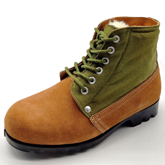 Strong Man Cold Weather Winter Fleece-lined Warm Wool Fur Men's Shoes