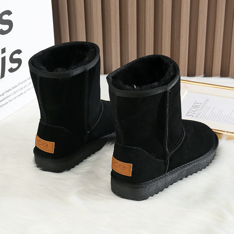 Women's Fur For Plus Veet Thickened Warm Genuine Snow Boots