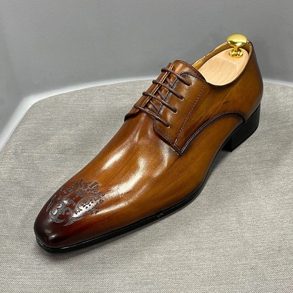 Men's Business Formal Wear Derby Genuine Fashion Leather Shoes