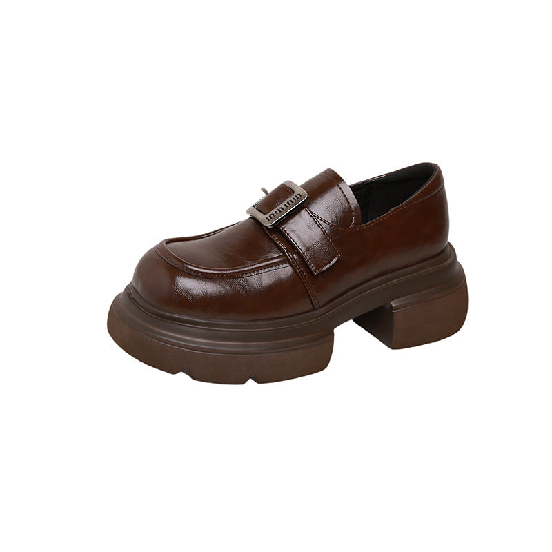Women's Thick Bottom Chunky British Style Spring Loafers