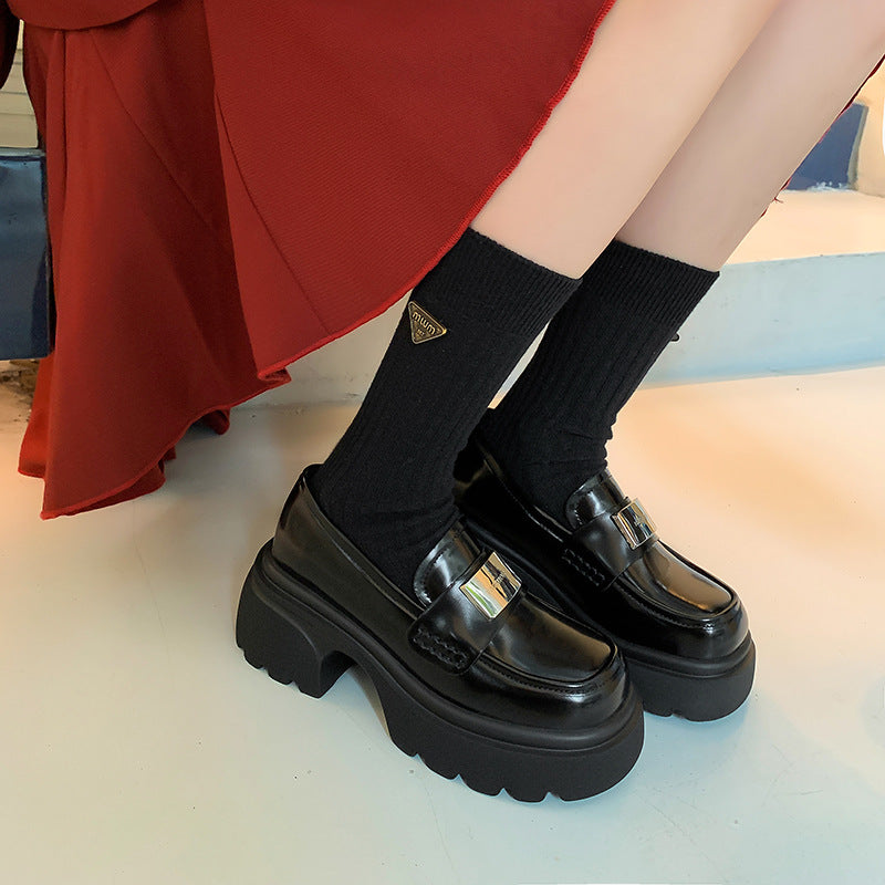 Women's Genuine Platform Slip-on Versatile British College Loafers