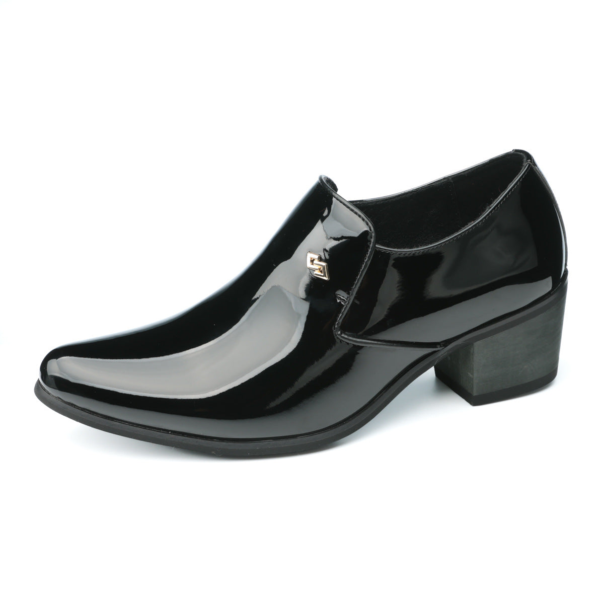 Men's Cuban Height Increasing Fashion Slip-on High Banquet Heels