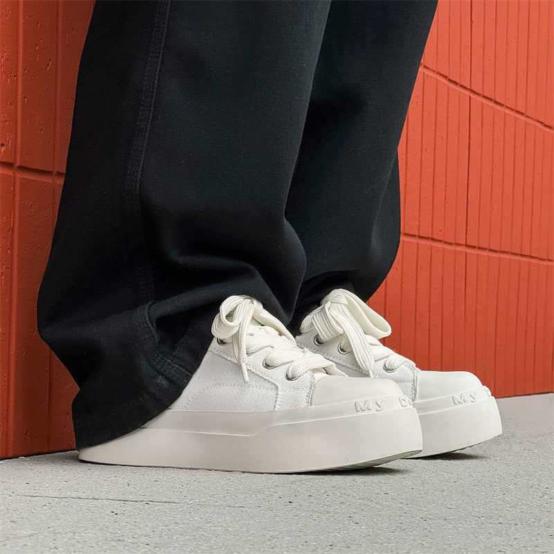 Head Black White Boys Niche Platform Sneakers