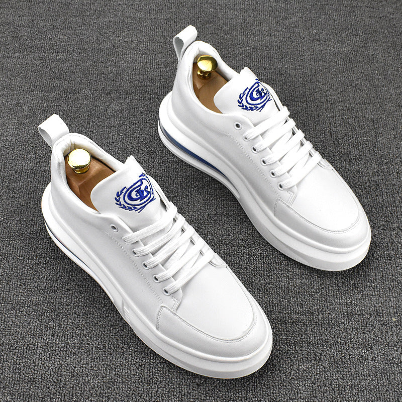 Men's Style Low Top Trendy Height Increasing Insole Board Thick Casual Shoes