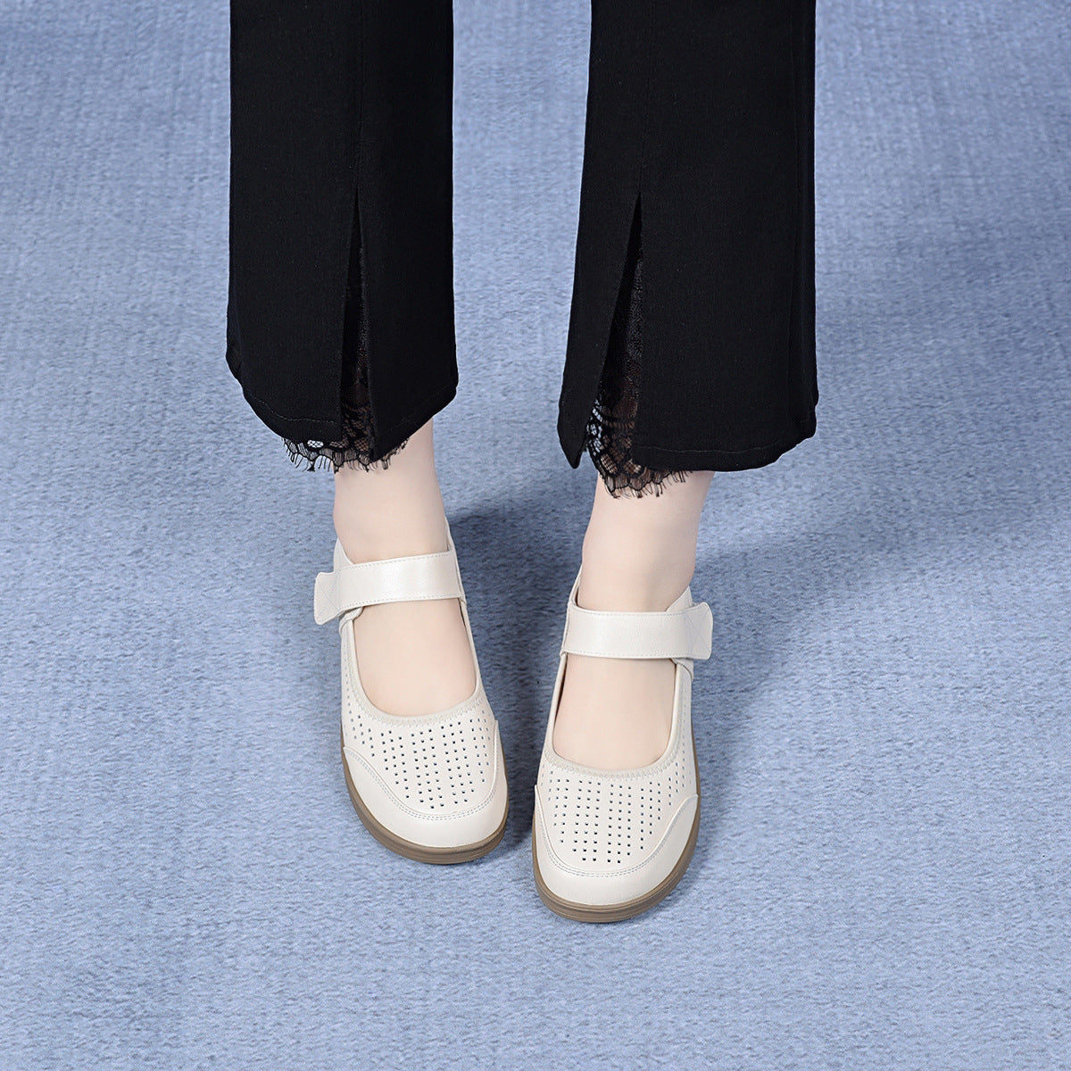 Women's Low-cut Pumps Flat With Hole Comfortable Casual Shoes