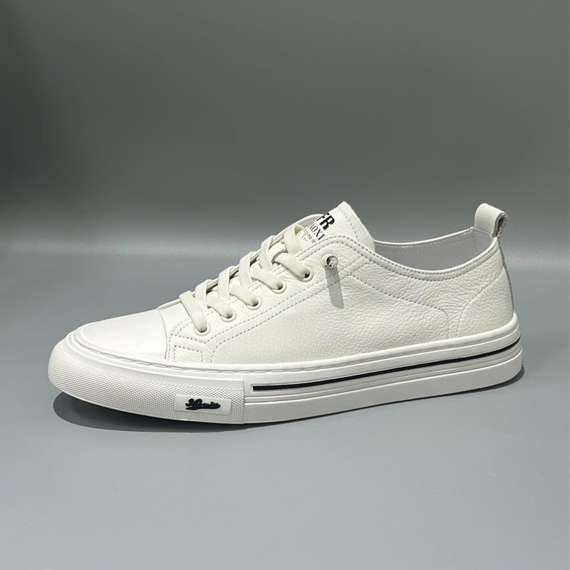 Men's White Surface Genuine Slip-on Summer Men's Board Shoes