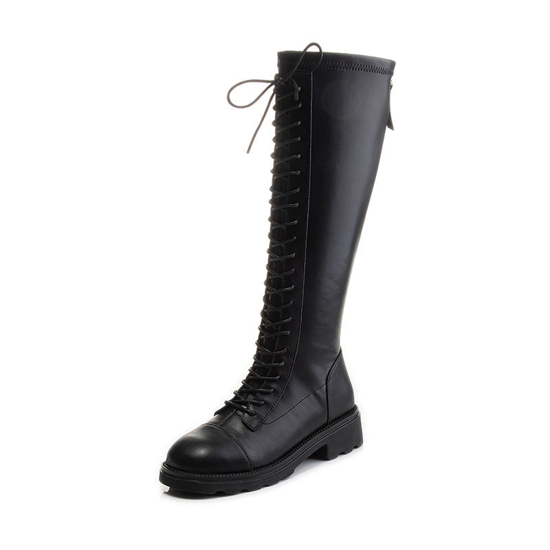 Women's Style Knight Chunky Platform Real With Boots