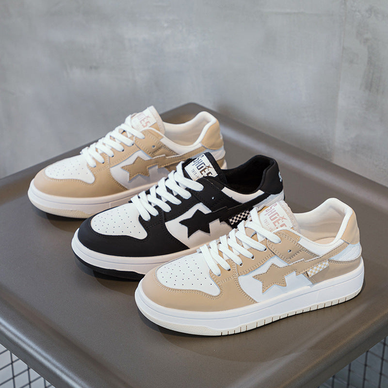 Women's Autumn White Flat Sports Board Plus Sneakers