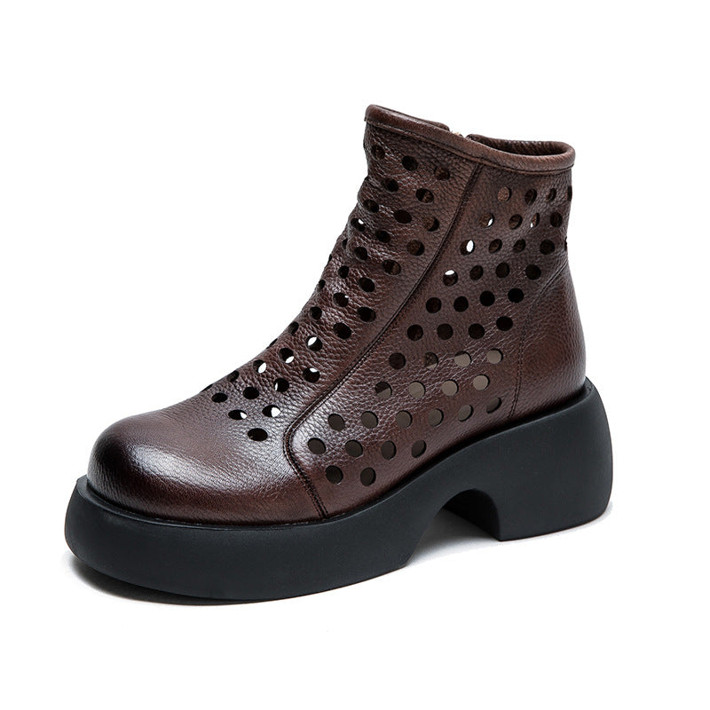 Women's Muffin Roman Style First Layer Cowhide Sandals