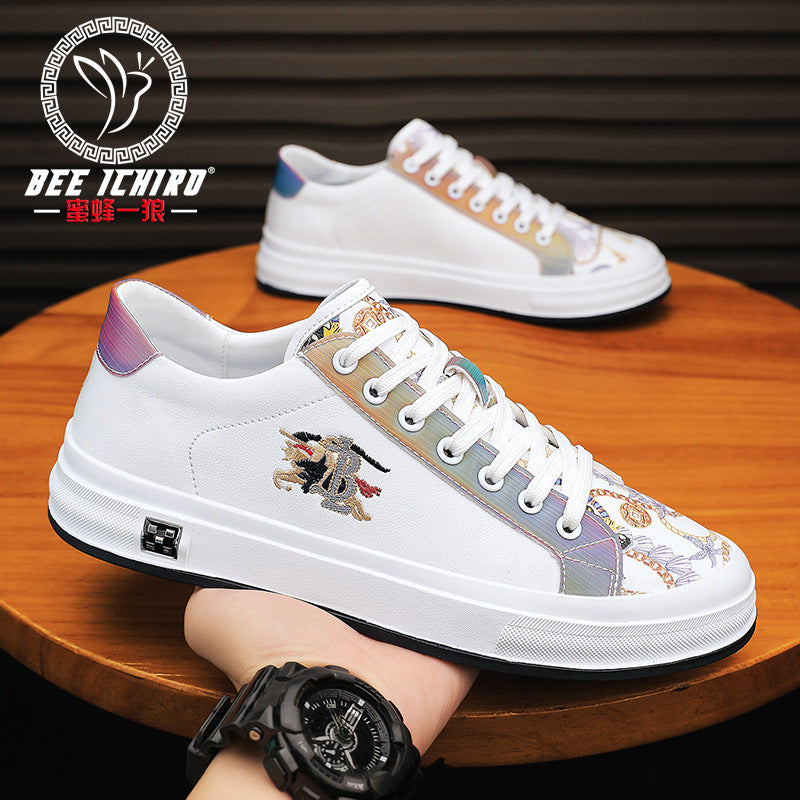 Men's Sports Style Green Four Fashion Printed Sneakers