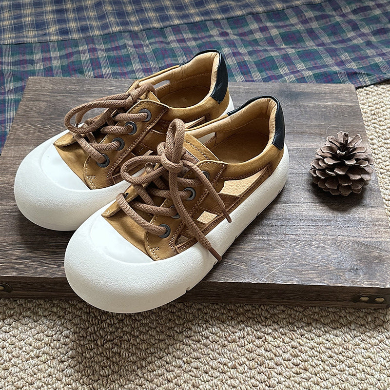 Women's Platform Genuine Big Toe Board Top Casual Shoes