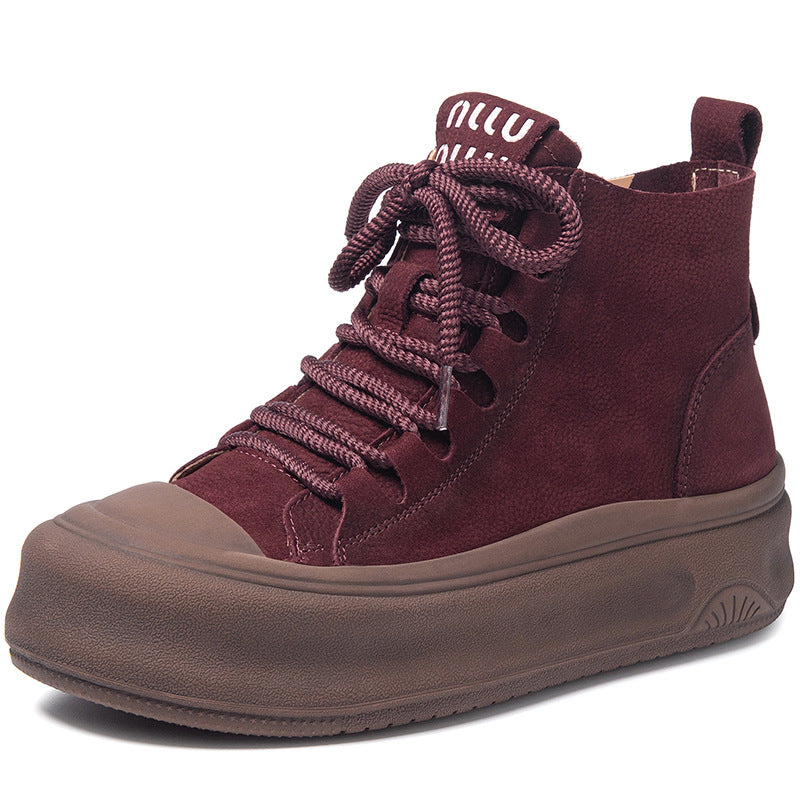 Women's Genuine Retro Short Autumn Flat Martens Boots
