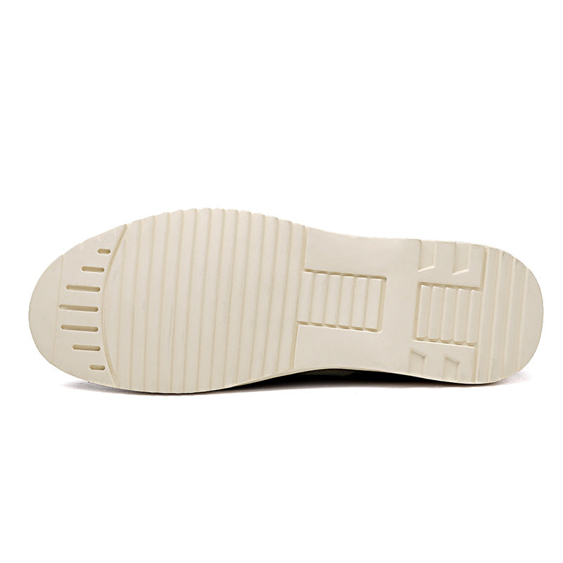 Men's Round Toe Pigskin Pumps Front Breathable Casual Shoes