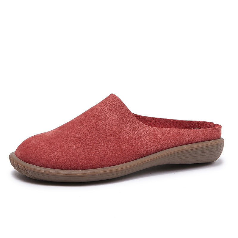 Women's & Men's Flat Cowhide Closed Toe Soft Bottom Men's Shoes