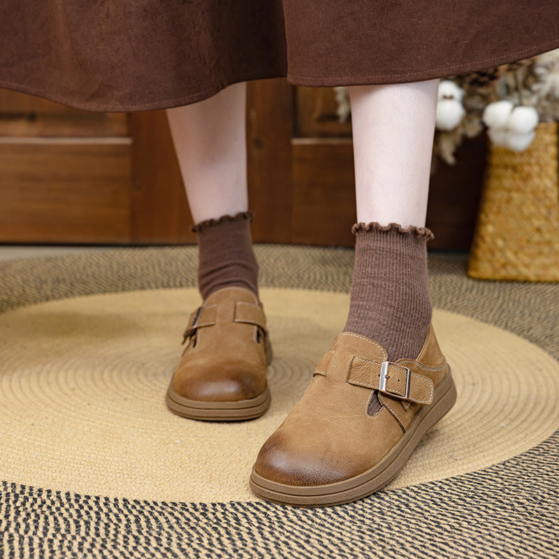 Pedal Pumps Soft Bottom First Layer Women's Casual Shoes