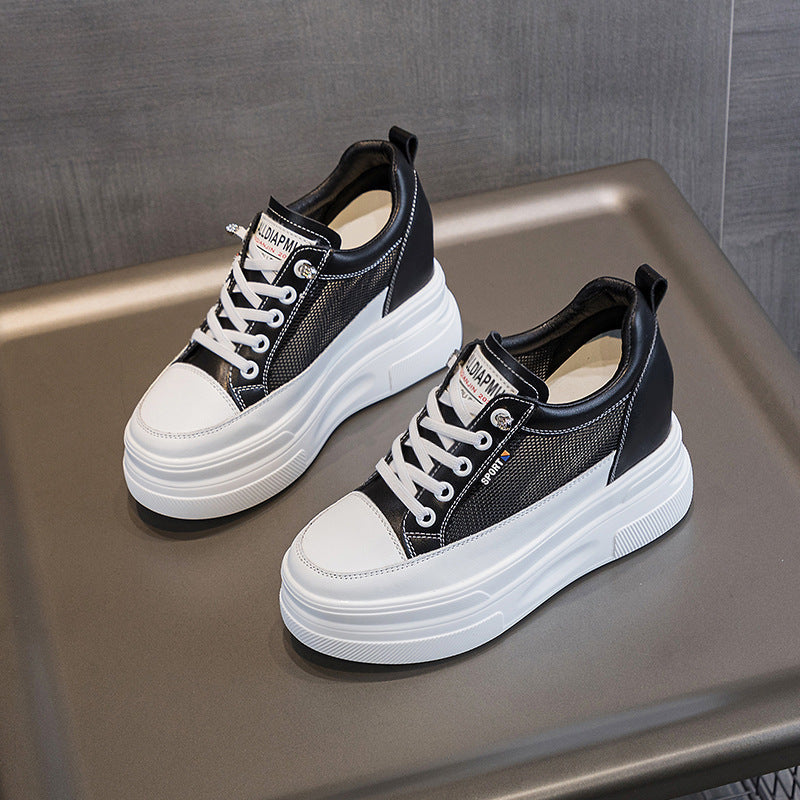 Women's Hidden Platform Korean Fashionable Popcorn White Heels