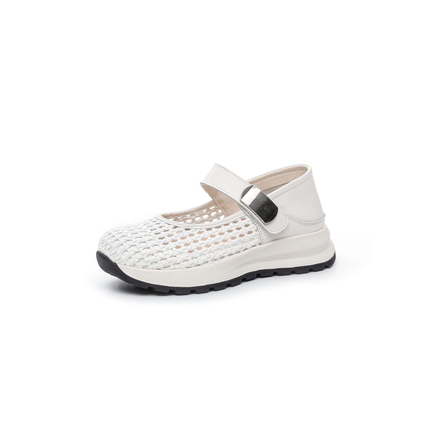 Calf Summer Hollow Breathable Pumps Genuine Casual Shoes