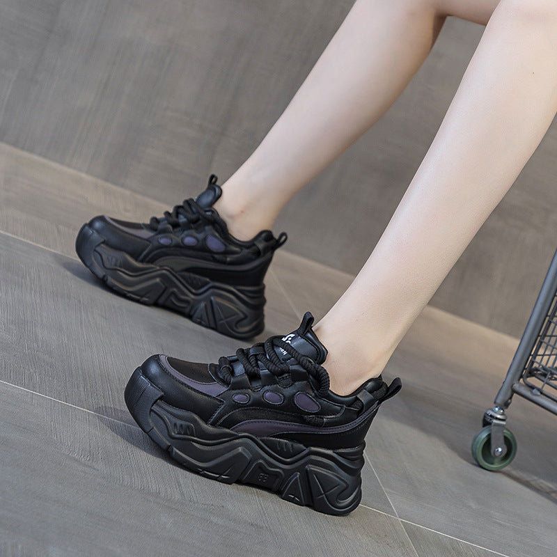Women's Increasing Insole Dad Spring Thick Bottom Transparent Mesh Fashion Sports Women's Shoes