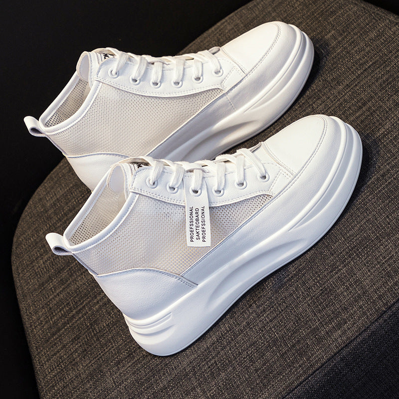 Women's Korean Style Platform White Sports Single Casual Shoes