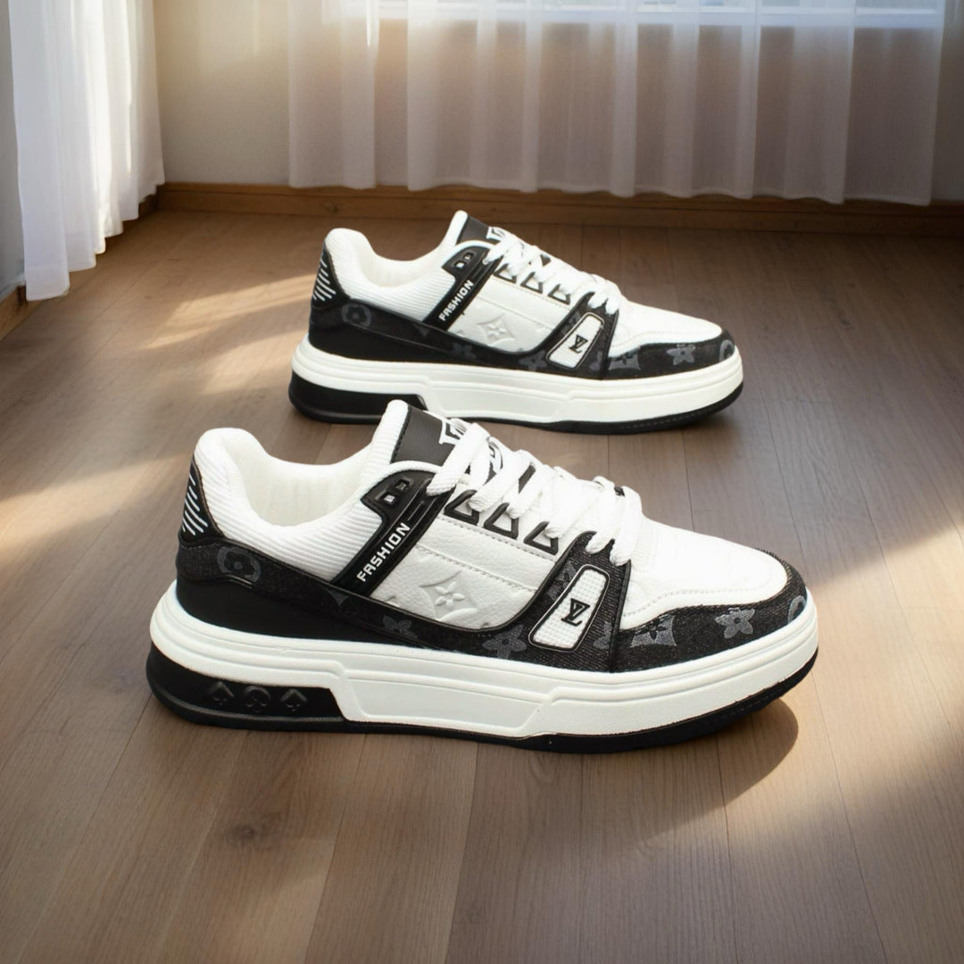 Men's Style Retro Printed Thick-soled Lightweight Fashionable Men's Board Shoes