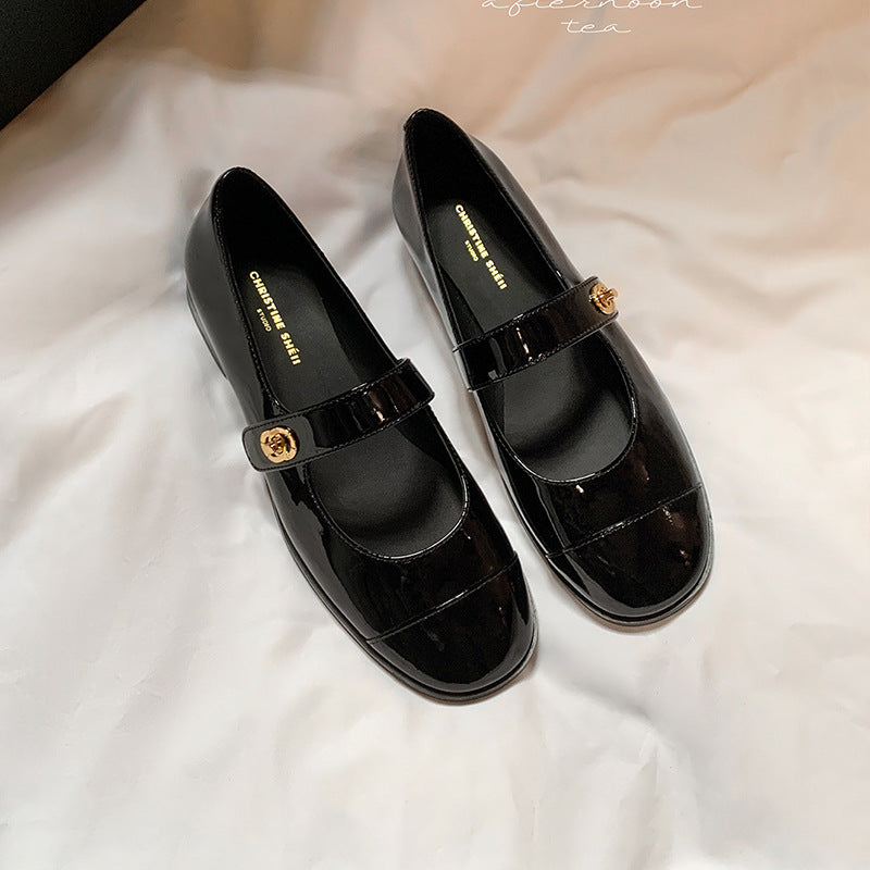 Su Christmas Prelude Classic Style Buckled Women's Shoes