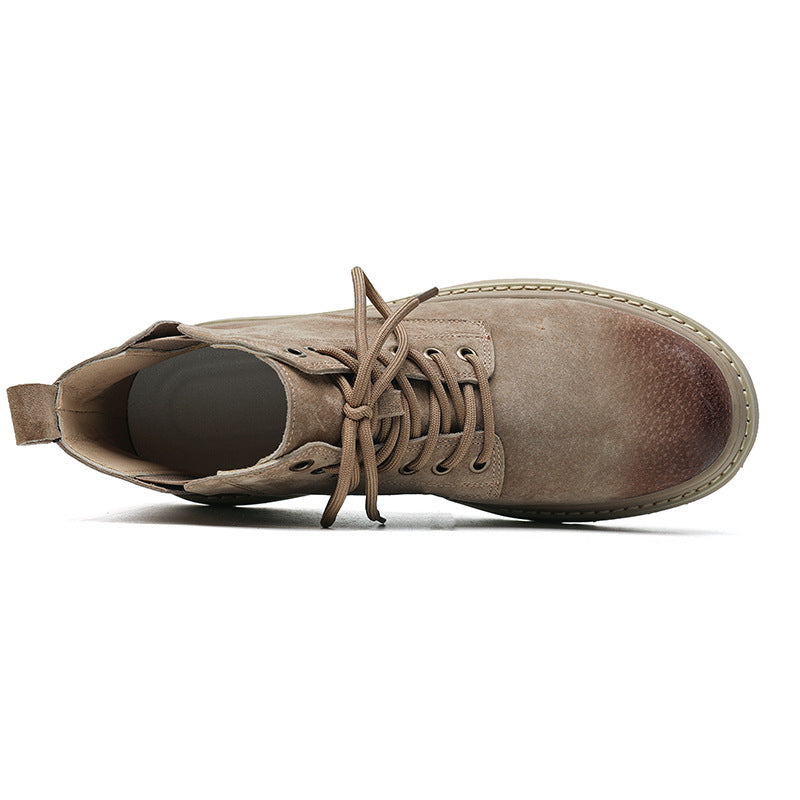 Big Head Low Tube Round Suede Boots