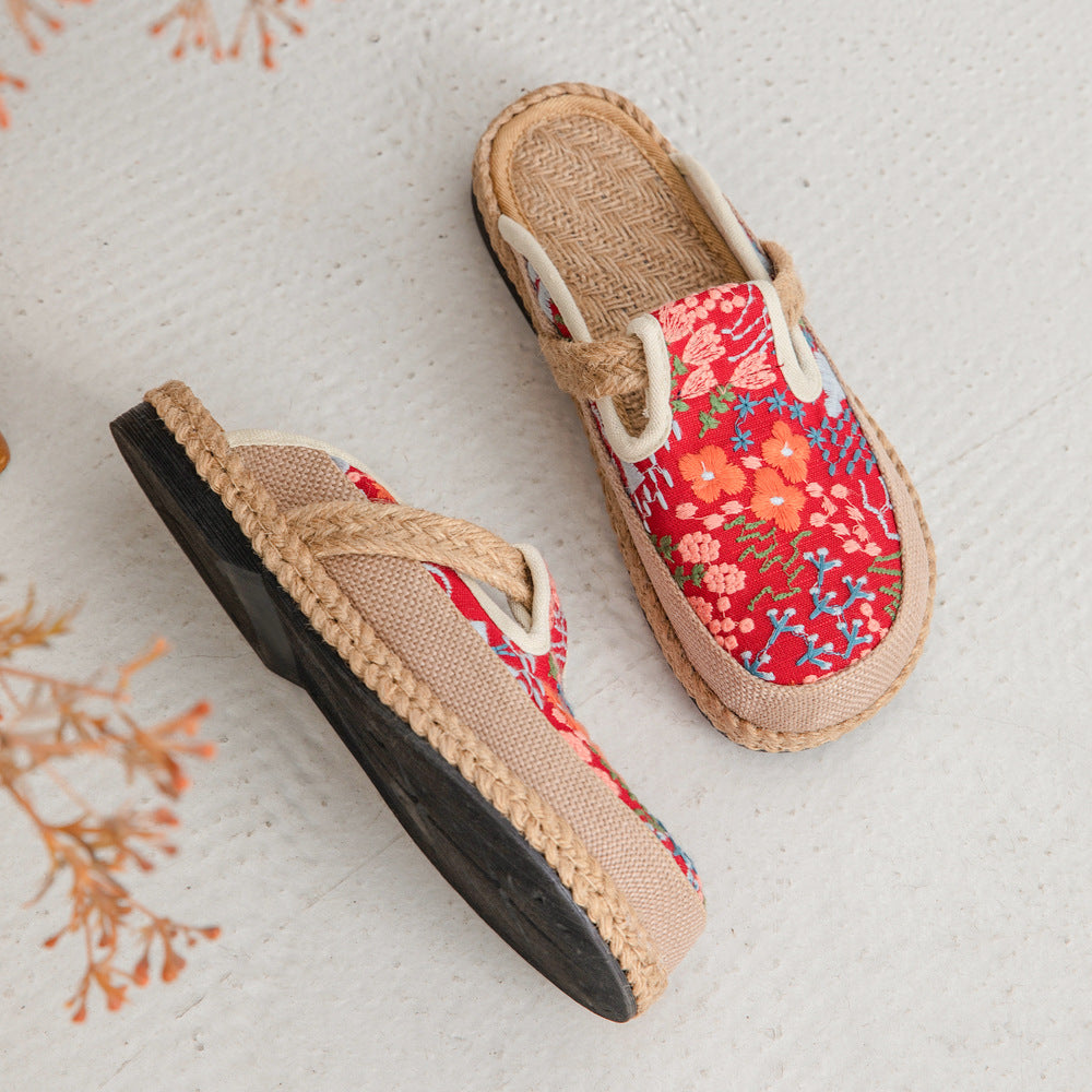 Women's Cotton Linen Ethnic Style Hand Sewing Sandals