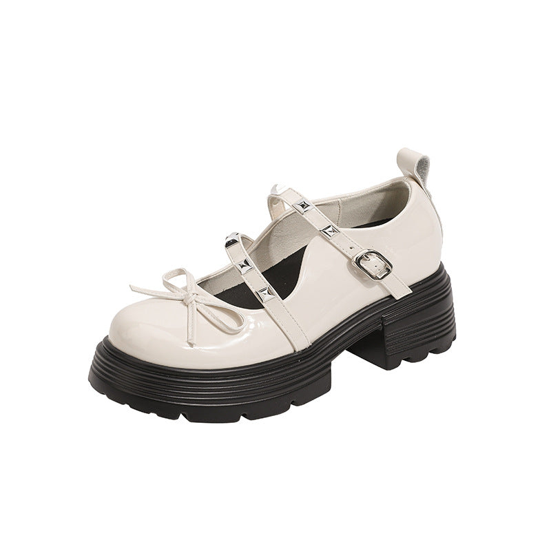 Women's Height Increasing Insole Small Cross Strap Rivet Women's Shoes
