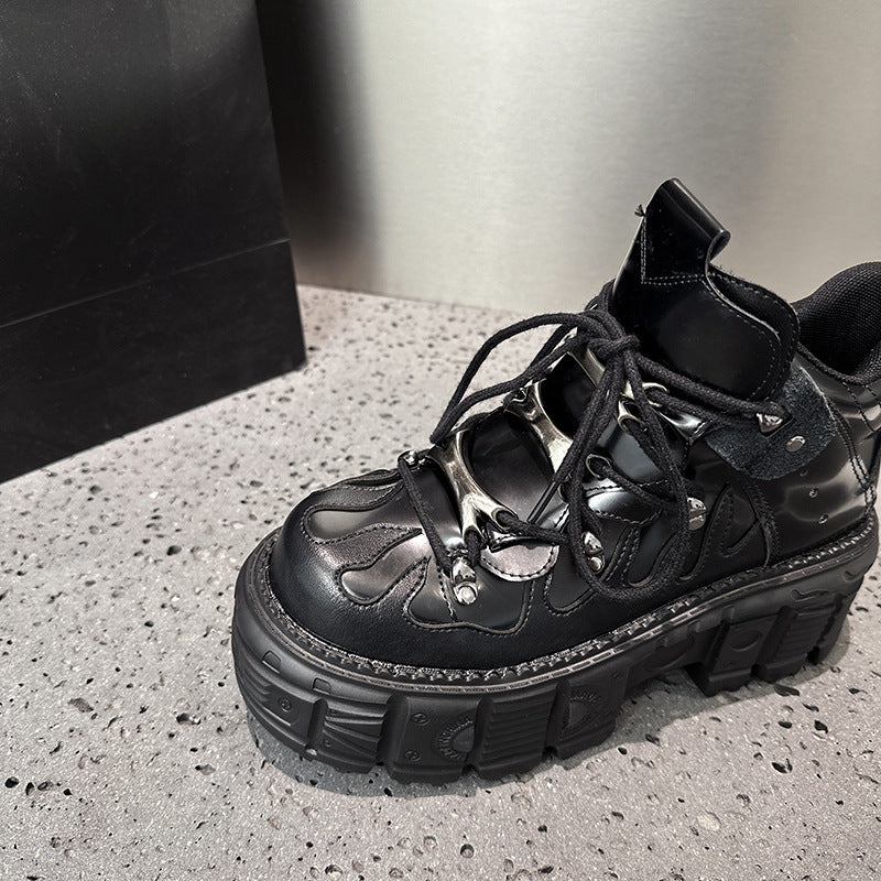 Summer Spanish Contrast Color Punk Muffin Height Increased Platform Boots