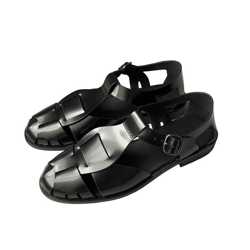 Women's Niche Roman Woven Summer Genuine Retro Flat Hollowed Sandals