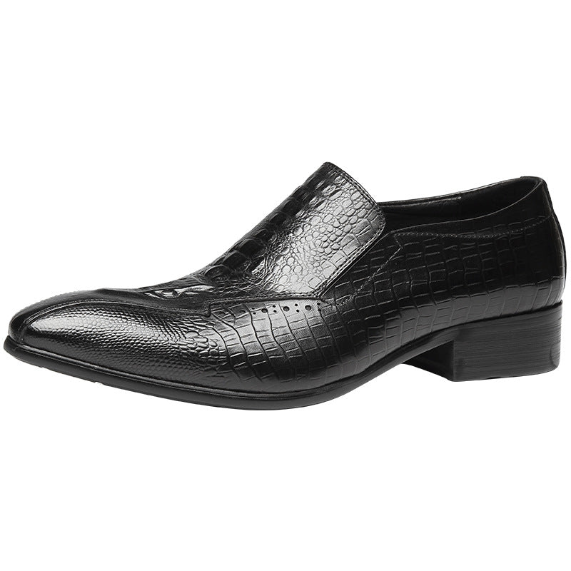 Men's Fashion Trendy Small Sharp Point Crocodile Leather Shoes