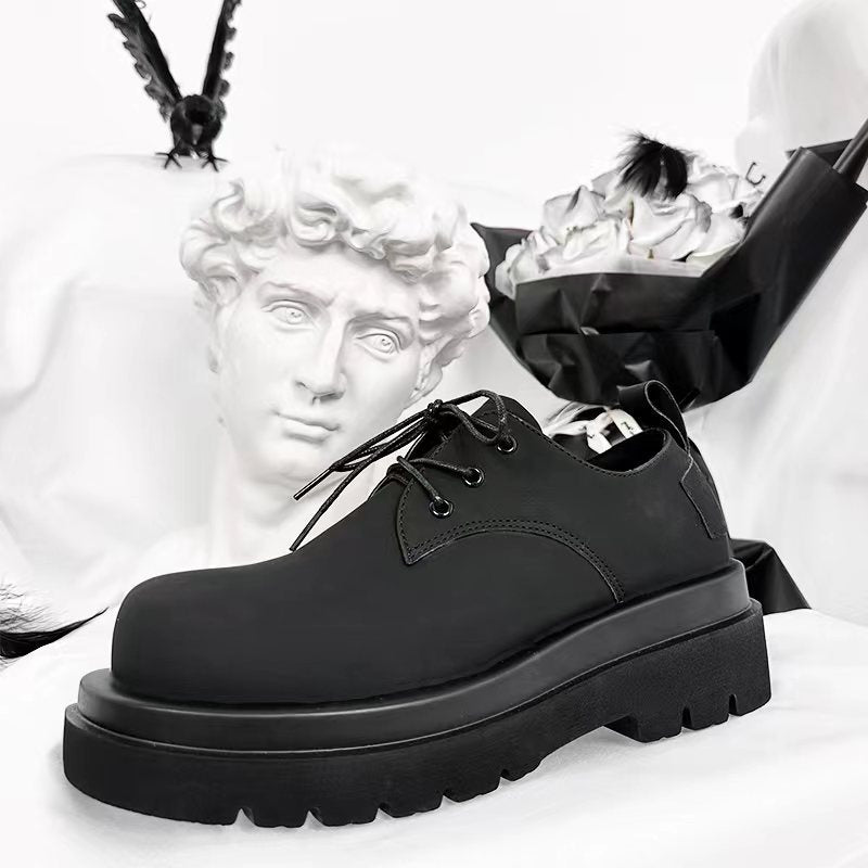 Women's & Men's Spring British Style Round Head Chunky Women's Shoes