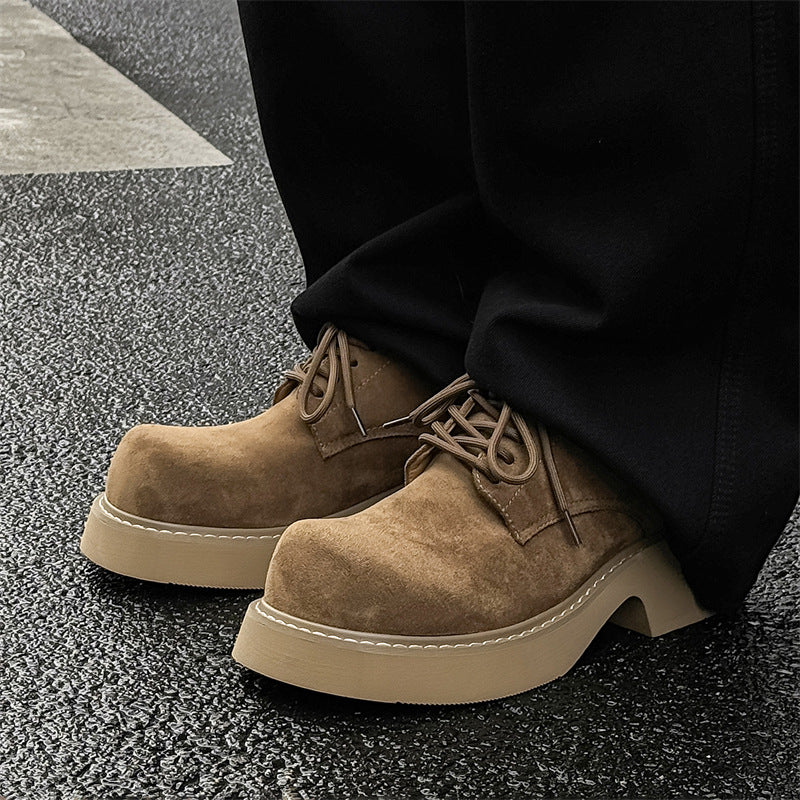 Men's American High Street Derby Big Head Leather Shoes