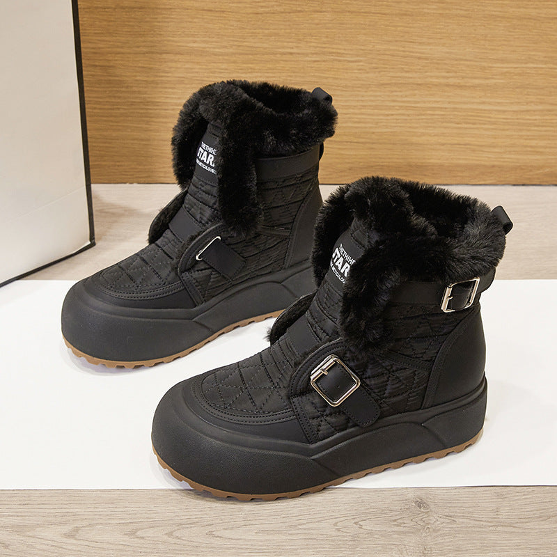 Women's Mid Northeast China Cotton Fashion Thickened Snow Boots