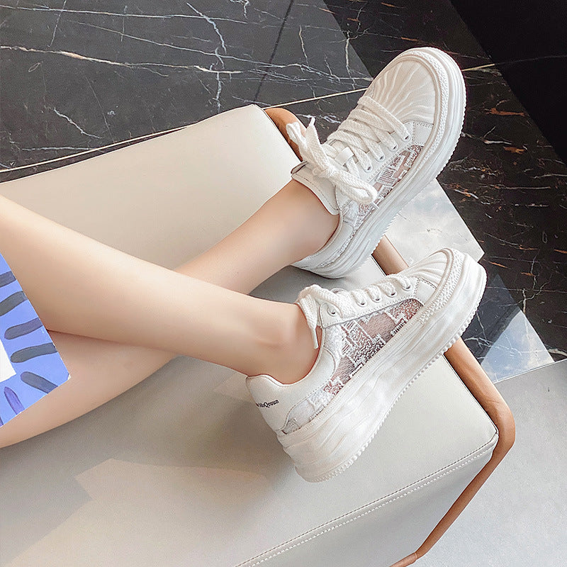 Women's Summer Breathable Mesh Shell Toe Dissoed Sneakers