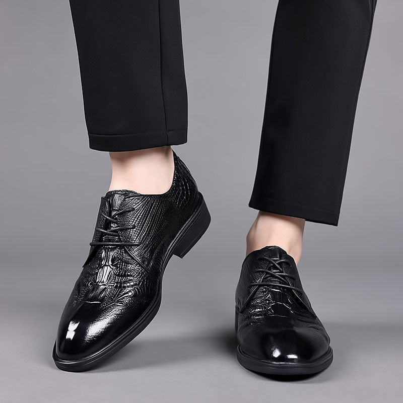 Men's First Layer Cowhide Daily Business Formal Genuine Leather Shoes