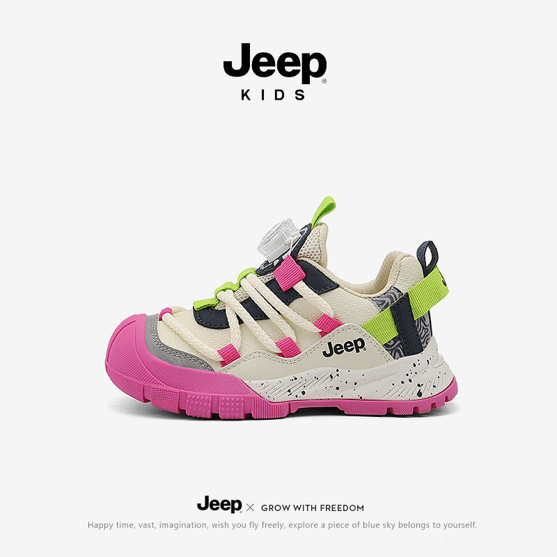 Children's Autumn Hiking Outdoor Waterproof Button Kid's Sneakers