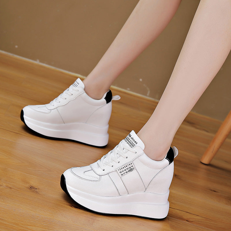 Women's Trendy Sunday Autumn Invisible Elevated Thick Sole Height Increasing White Men's Shoes
