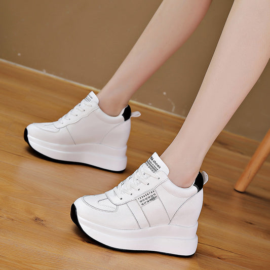 Women's Trendy Sunday Autumn Invisible Elevated Thick Sole Height Increasing White Men's Shoes