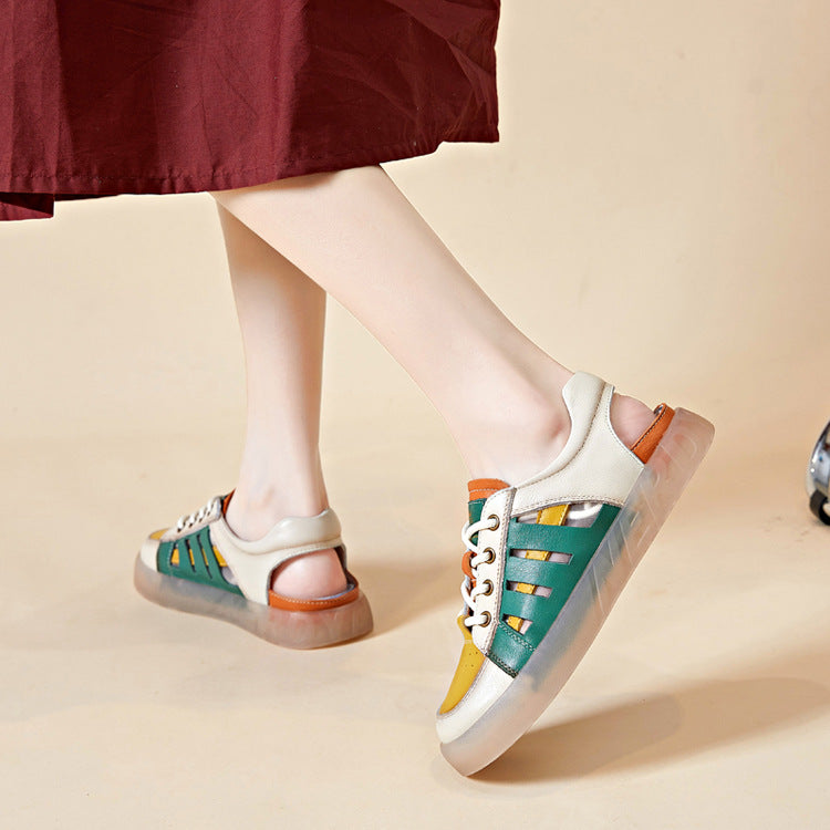 Women's Flat Comfort Round Toe Elastic Band Casual Shoes