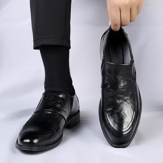 Men's One Pedal Genuine Spring Breathable Slip Leather Shoes