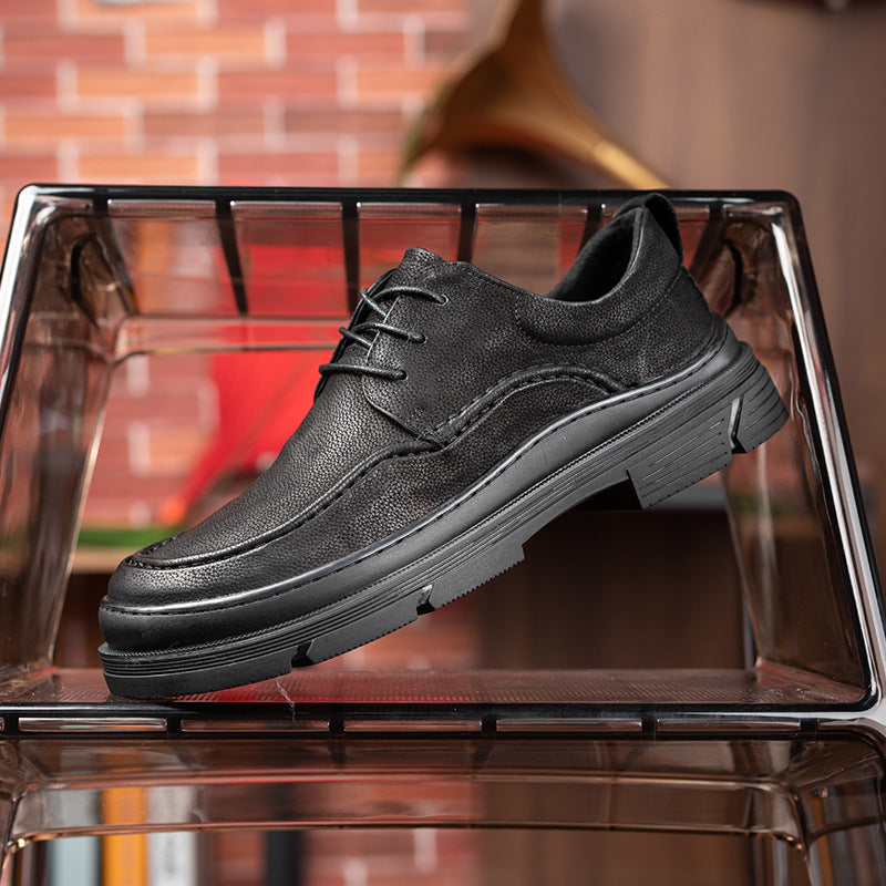 Men's First Layer Cowhide Platform Business Breathable Men's Shoes