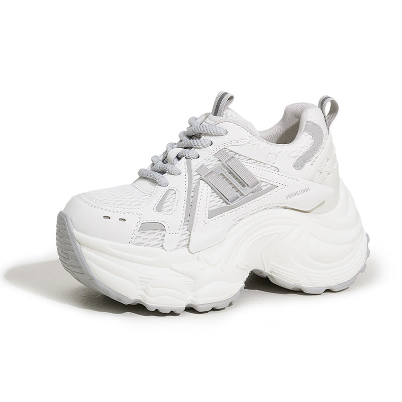 Women's Platform Dad Autumn Breathable Mesh Lightweight Height Sneakers