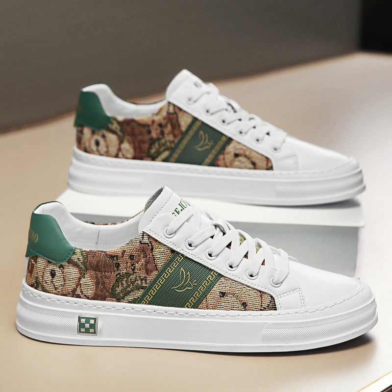 Men's Breathable Low Top Cloth Green Fashion Sneakers
