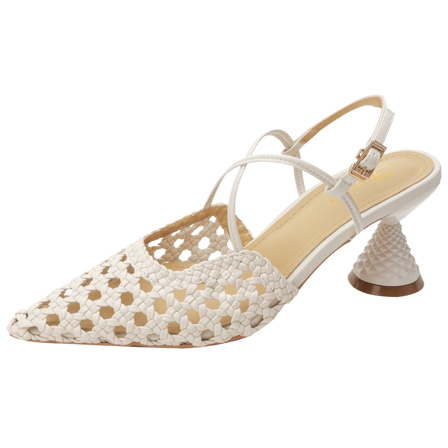 Women's French Woven Closed Toe Summer Pointed Heels