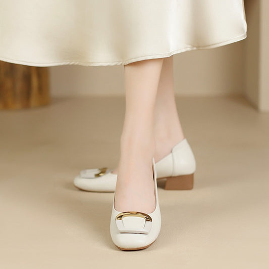 Female Spring Flat Chunky French Style Loafers