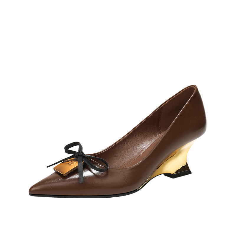 Bow High Sense Pumps Female Pointed Toe Women's Shoes