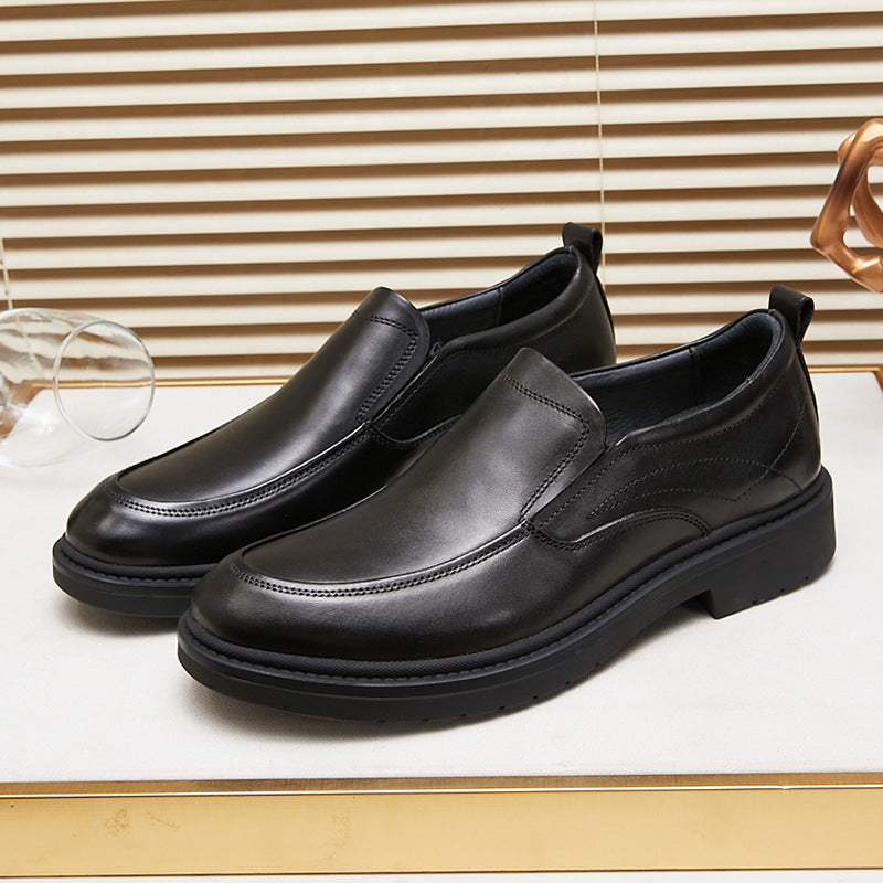 Men's Thick-soled Slip-on Business Autumn Authentic Low Leather Shoes